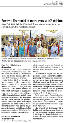 Ouest France - 29 juillet 2016