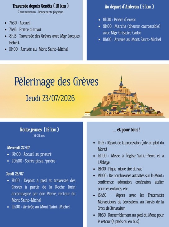 2026 Pelerinage diocesain des greves programme